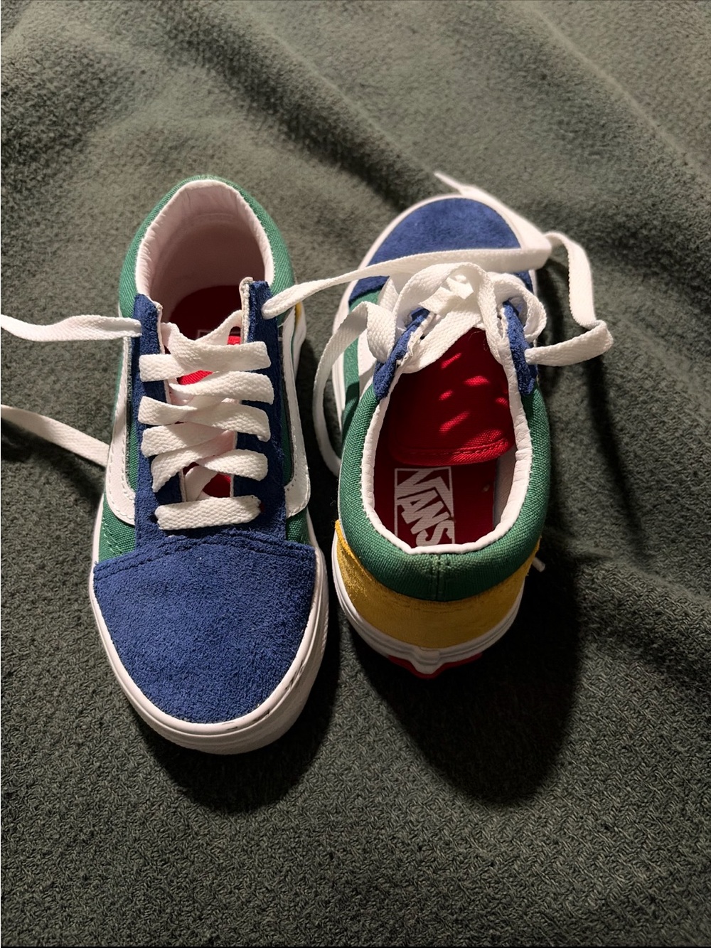Vans Kids Old Skool Sneakers in Blue, Green, Yellow